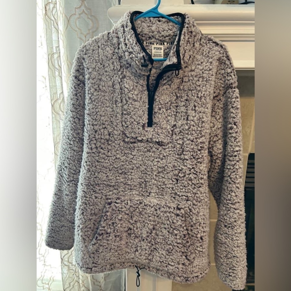 PINK XL Sherpa quarter-zip sweatshirt